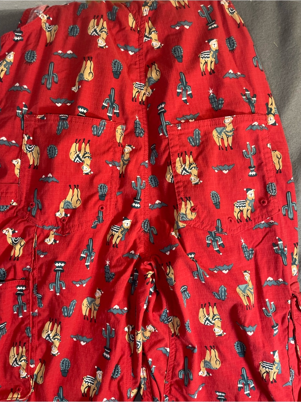 Duluth Trading Co Heirloom Gardening Overalls - Red Llama Cacti Print xxs x 31 - Picture 7 of 12